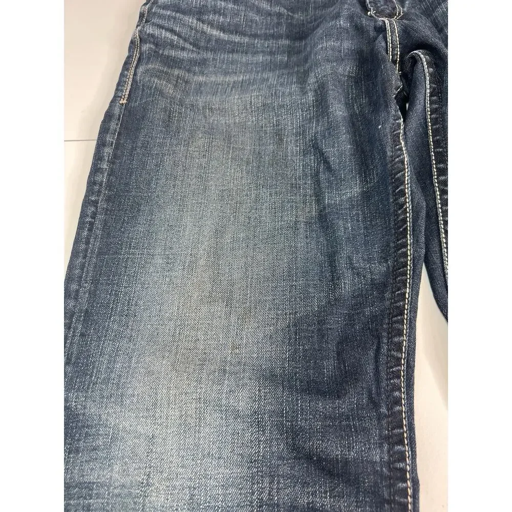 Silver Eddie Dark Wash Stretch Men’s Blue Jeans Size 36x34